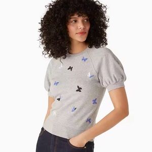 Kate Spade Embroidered Butterfly Pullover Sweatshirt